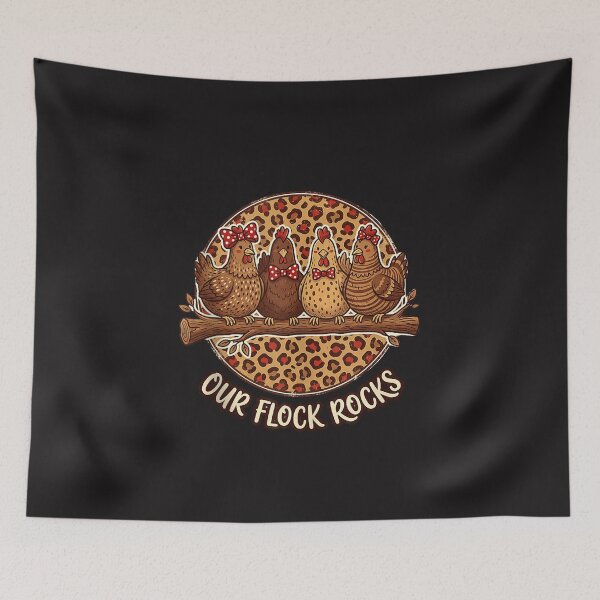 Item preview, Our Flock Rocks Cute Chickens Leopard Print Bows Graphic designed and sold by kiralynstration.