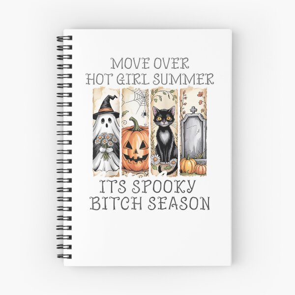 Item preview, Move Over Hot Girl Summer It's Spooky Season Halloween Raglan Baseball Tee designed and sold by Magoya Store ⭐⭐⭐⭐⭐.