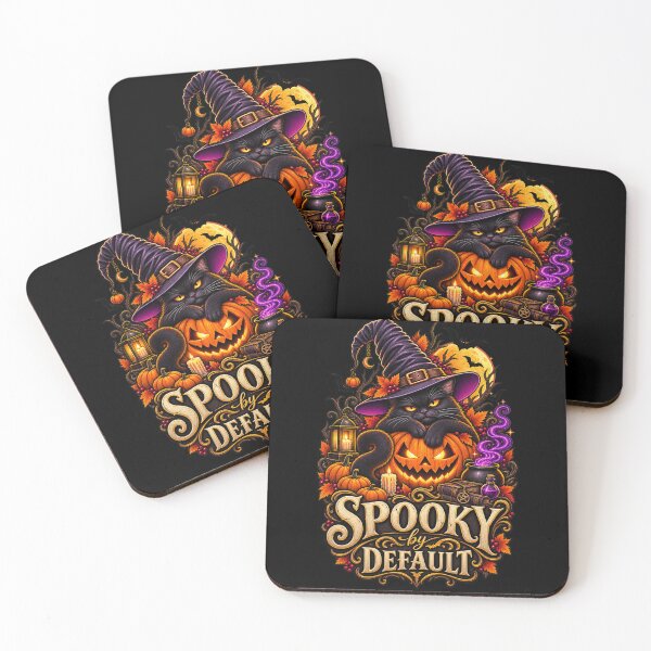 Item preview, Spooky by Default Black Cat Halloween designed and sold by wearlytee.