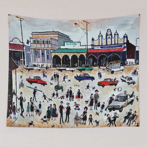 Item preview, Pittsworth Queensland Country Town Street Scene Acrylic Painting designed and sold by Al Benge - NZ & Australian Art.