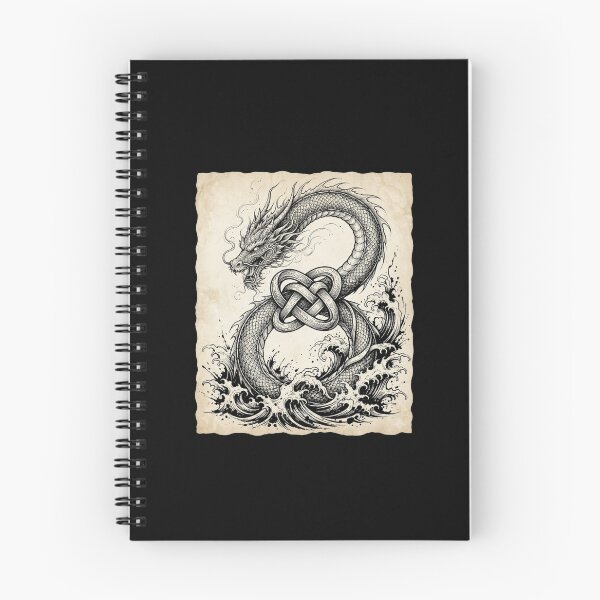 Item preview, Celtic Knot Dragon and Ocean Waves Vintage Fantasy Design designed and sold by Ostericaimusa.