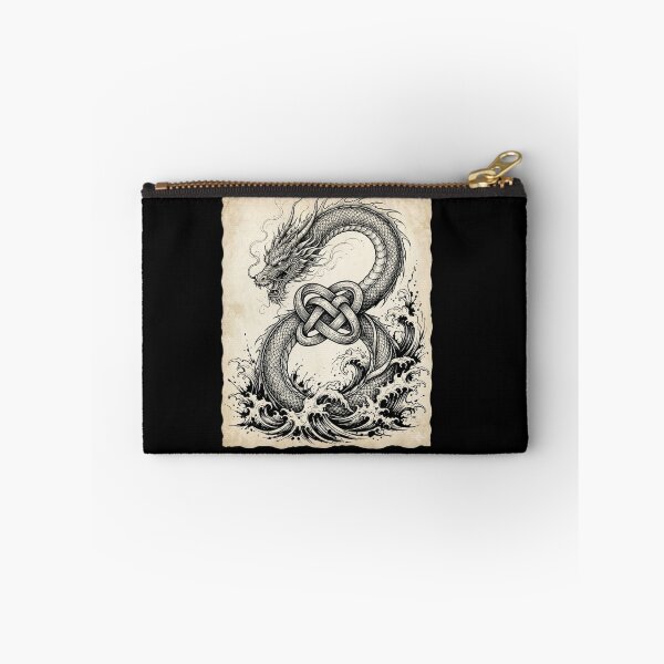 Item preview, Celtic Knot Dragon and Ocean Waves Vintage Fantasy Design designed and sold by Ostericaimusa.
