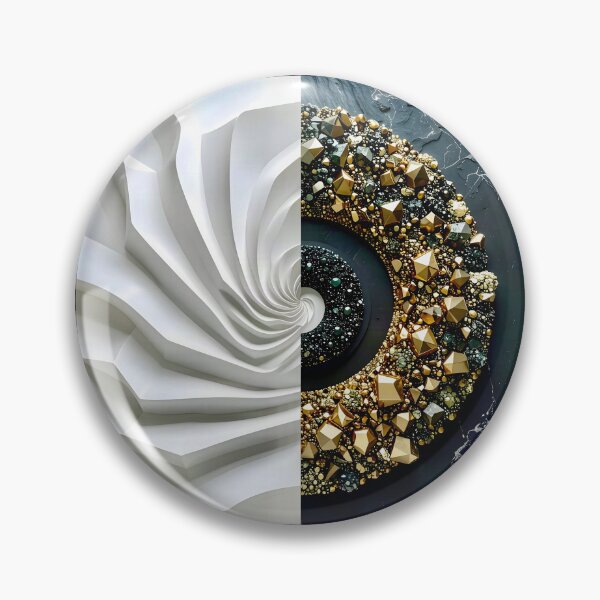 Item preview, Alabaster and Slate Geometric Spiral with Pyrite Accents designed and sold by Vicky Brago-Mitchell®.
