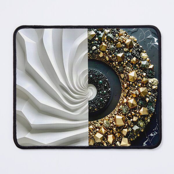 Item preview, Alabaster and Slate Geometric Spiral with Pyrite Accents designed and sold by Vicky Brago-Mitchell®.