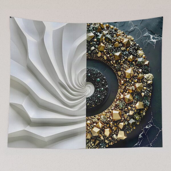 Item preview, Alabaster and Slate Geometric Spiral with Pyrite Accents designed and sold by Vicky Brago-Mitchell®.