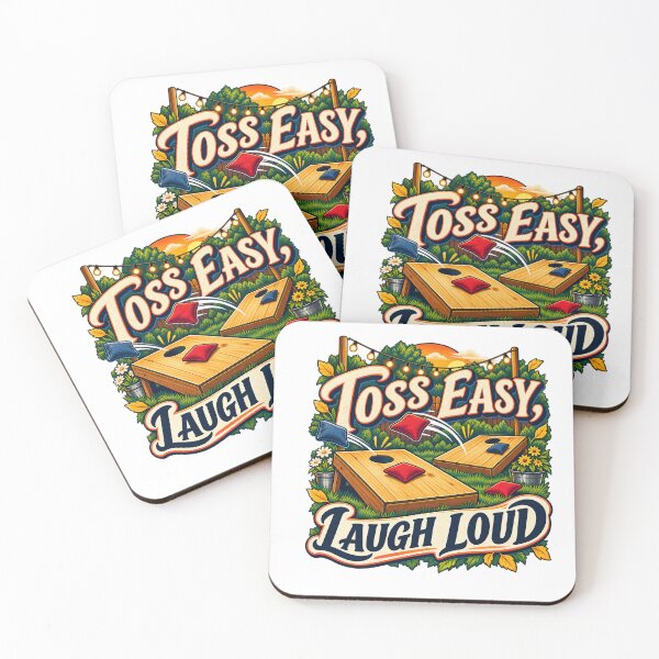 Item preview, Toss Easy Laugh Loud Backyard Cornhole Art designed and sold by CheerfulNest.