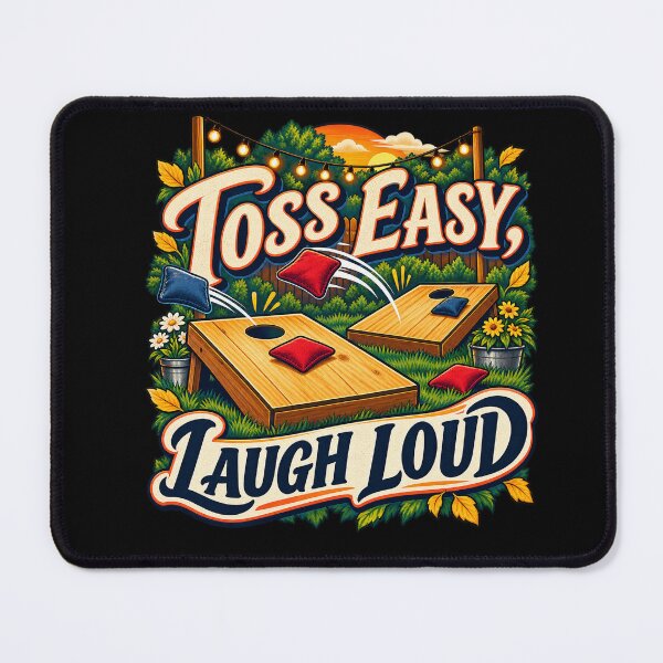 Item preview, Toss Easy Laugh Loud Backyard Cornhole Art designed and sold by CheerfulNest.