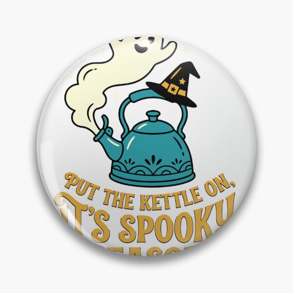 Item preview, Put The Kettle On Its Spooky Season Halloween Tea Lover Long Sleeve T-Shirt designed and sold by JJLetterDesigns.