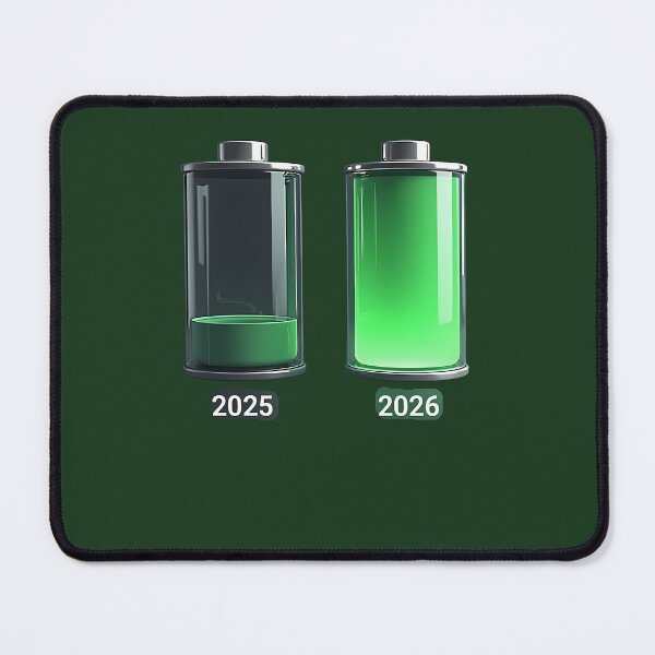 Item preview, A Battery Icon That Is Almost Empty Labeled 2025 Next To A Fully Charged Battery Labeled 2026. 161 designed and sold by BRBDesignsCo.