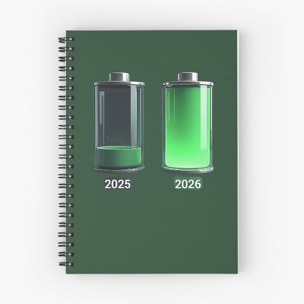 Item preview, A Battery Icon That Is Almost Empty Labeled 2025 Next To A Fully Charged Battery Labeled 2026. 161 designed and sold by BRBDesignsCo.