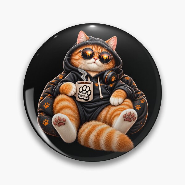 Item preview, Mr Coffee Chill Cat - Funny Ginger Cat Hoodie Sunglasses designed and sold by BellabdO.