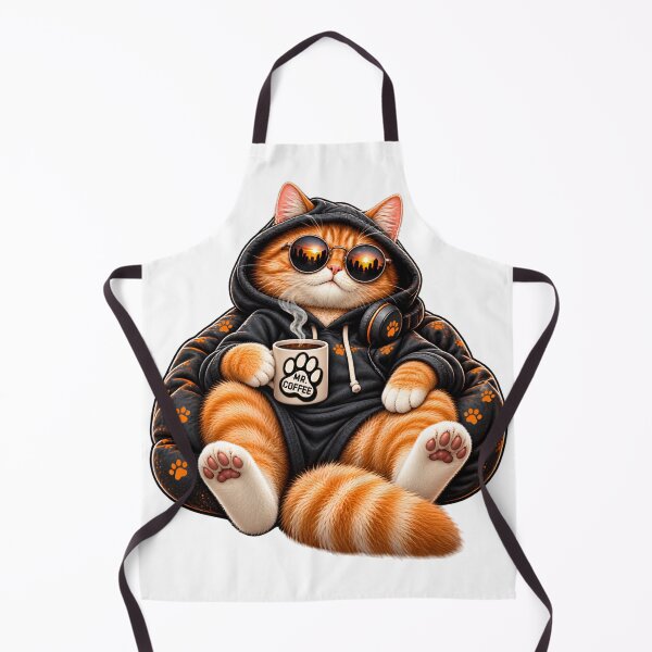 Item preview, Mr Coffee Chill Cat - Funny Ginger Cat Hoodie Sunglasses designed and sold by BellabdO.