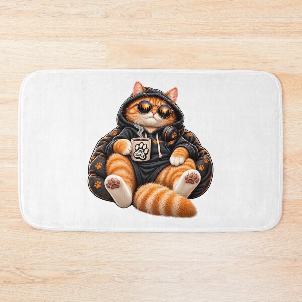 Item preview, Mr Coffee Chill Cat - Funny Ginger Cat Hoodie Sunglasses designed and sold by BellabdO.