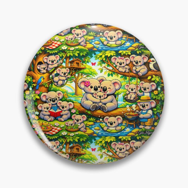 Item preview, Koala Family Tree Paradise – Cute Cartoon Wildlife Art designed and sold by The Art Queen Of Michigan .