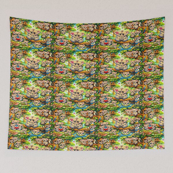 Item preview, Koala Family Tree Paradise – Cute Cartoon Wildlife Art designed and sold by The Art Queen Of Michigan .