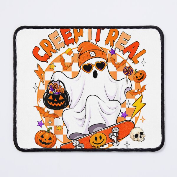Item preview, Retro Creep It Real Halloween Boo Ghost Skateboard Boys Kids T-Shirt designed and sold by dDariaallofthat.