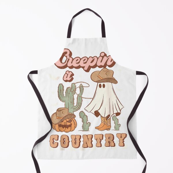 Item preview, Retro Halloween Cowgirl Ghost Western Creepin' It Country T-Shirt designed and sold by Magoya Store ⭐⭐⭐⭐⭐.
