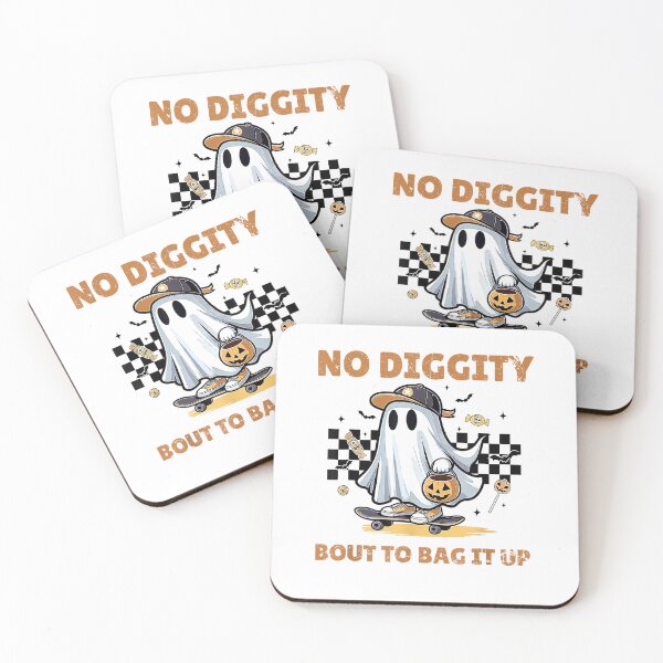 Item preview, Retro Halloween Ghost No Diggity Bout to Bag it Up T-Shirt designed and sold by JJLetterDesigns.