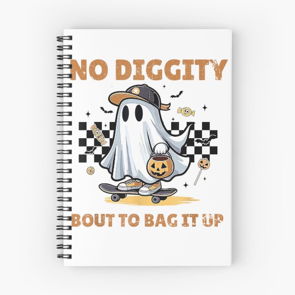Item preview, Retro Halloween Ghost No Diggity Bout to Bag it Up T-Shirt designed and sold by JJLetterDesigns.