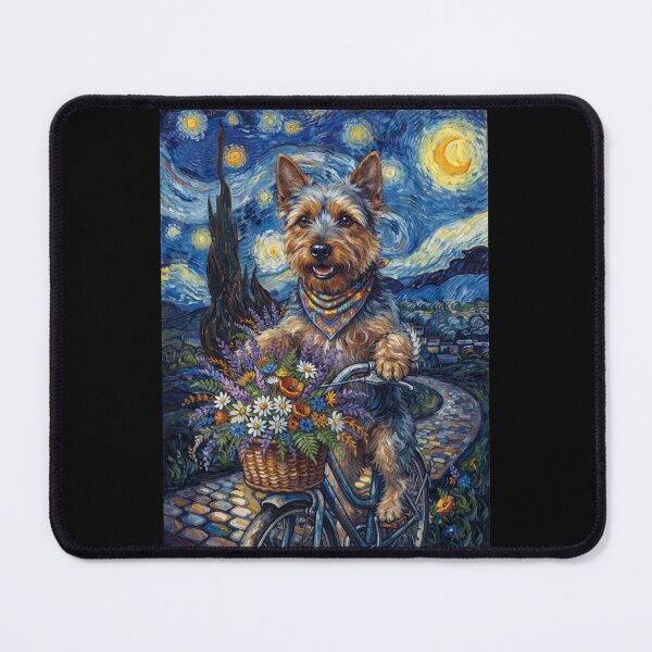 Item preview, Australian Terrier Biking Bike Starry Night Van Gogh Art Dog Lover designed and sold by dian-rody-crest.