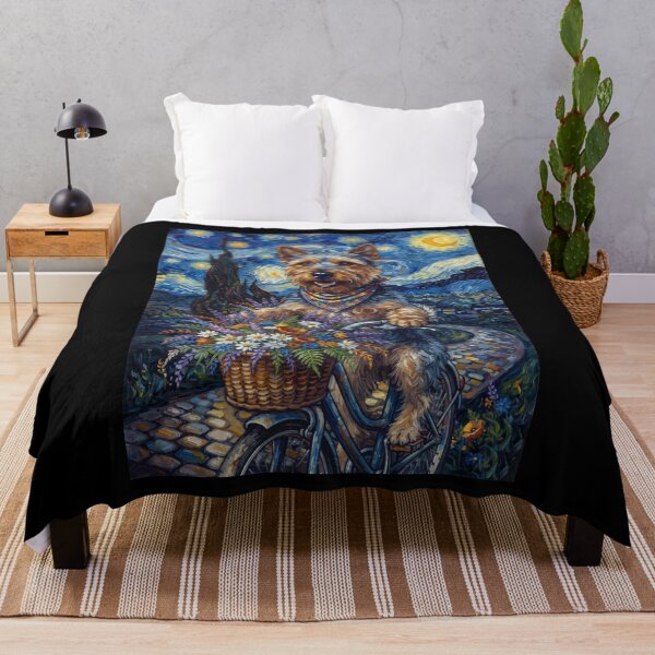 Item preview, Australian Terrier Biking Bike Starry Night Van Gogh Art Dog Lover designed and sold by dian-rody-crest.
