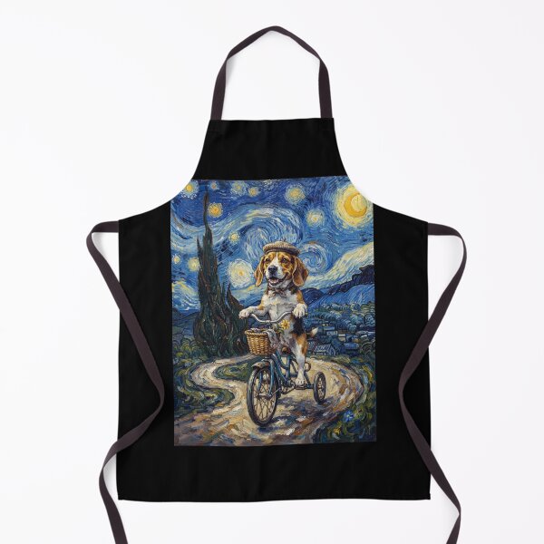 Item preview, Beagle Biking Bike Starry Night Van Gogh Art Dog Lover designed and sold by dian-rody-crest.