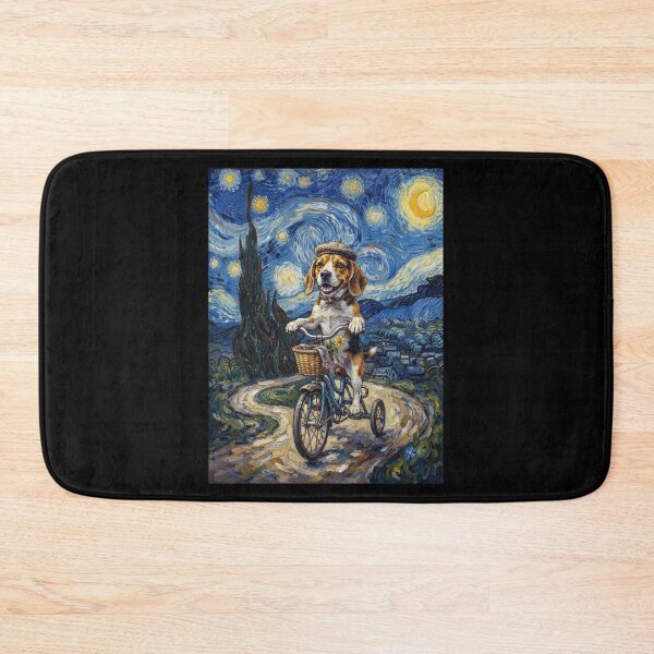 Item preview, Beagle Biking Bike Starry Night Van Gogh Art Dog Lover designed and sold by dian-rody-crest.