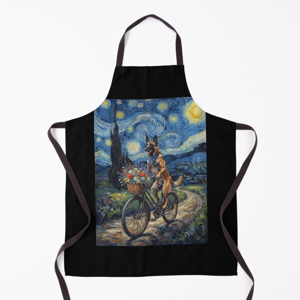 Item preview, Belgian Malinois Biking Bike Starry Night Van Gogh Art Dog Lover designed and sold by dian-rody-crest.