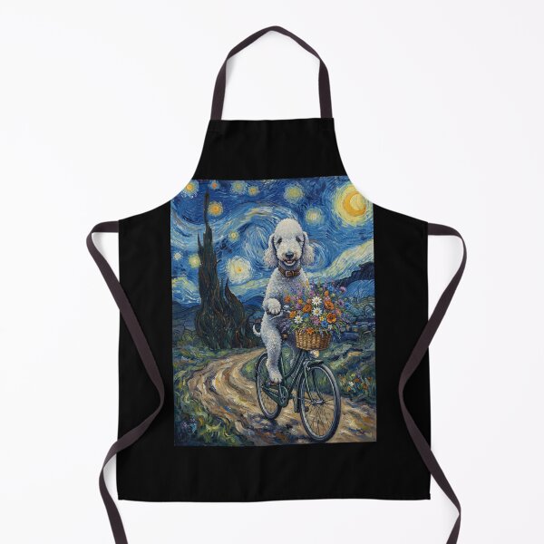 Item preview, Bedlington Terrier Biking Bike Starry Night Van Gogh Art Dog Lover designed and sold by dian-rody-crest.