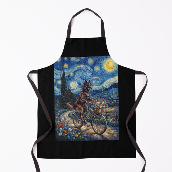 Item preview, Belgian Tervuren Biking Bike Starry Night Van Gogh Art Dog Lover designed and sold by dian-rody-crest.