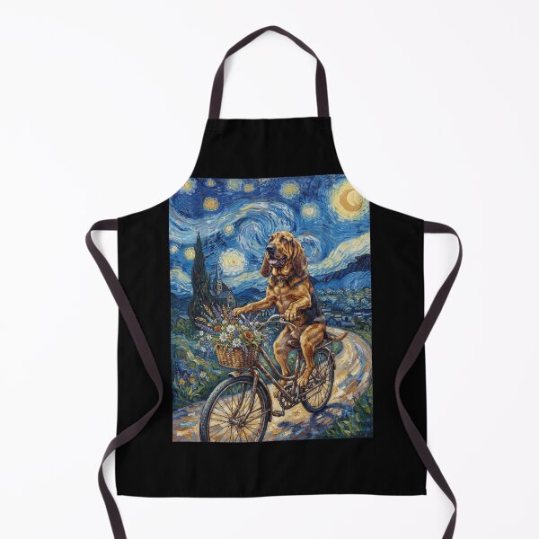 Artikelvorschau, Bloodhound Radfahren Fahrrad Sternennacht Van Gogh Kunst Hundeliebhaber entworfen und verkauft von dian-rody-crest.
