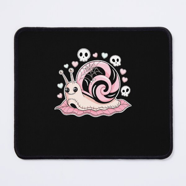 Item preview, Creepy Cute Gothic Pink Snail with Hearts and Skulls Kawaii Design designed and sold by MiALopezArt.