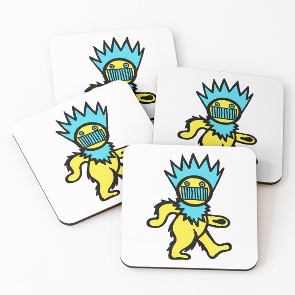 Item preview, Yellow Walking Bear Spiky Blue Head Mask designed and sold by RichardScanlen.