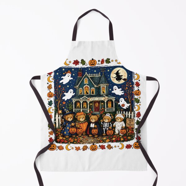 Item preview, Retro Vintage 90s Ghosts Trick-or-Treat Bears Haunted House Sweatshirt designed and sold by Badriiiii.