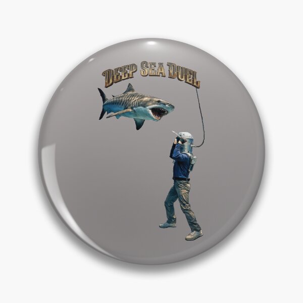 Item preview, Vintage Diver with a Diving Helmet Fighting Off a Tiger Shark URM designed and sold by urmaddad.
