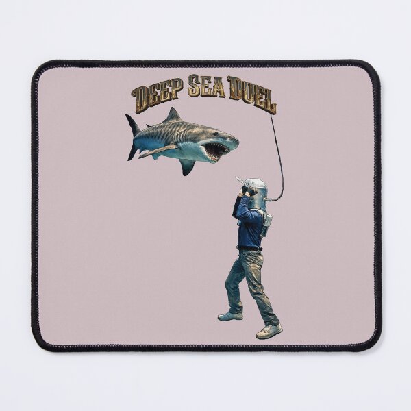 Item preview, Vintage Diver with a Diving Helmet Fighting Off a Tiger Shark URM designed and sold by urmaddad.