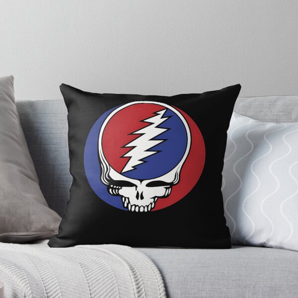 Item preview, Skull Lightning Bolt Red Blue Split Circle designed and sold by RichardScanlen.