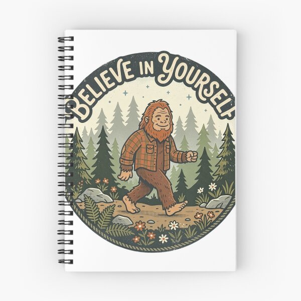 Item preview, Believe in Yourself Bigfoot Forest Badge Sticker designed and sold by TheWildLanding.