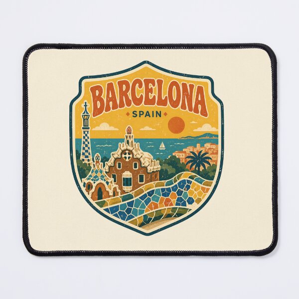 Item preview, Vintage Barcelona Spain Travel Badge designed and sold by Imaginationbeyond.