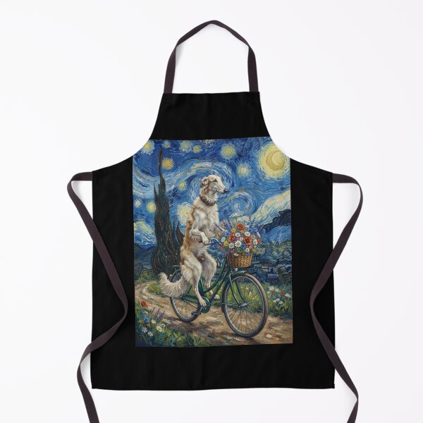 Item preview, Borzoi Biking Bike Starry Night Van Gogh Art Dog Lover designed and sold by dian-rody-crest.