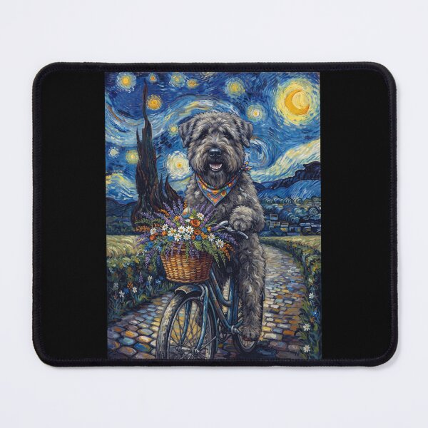Item preview, Bouvier des Flandres Biking Bike Starry Night Van Gogh Art Dog Lover designed and sold by dian-rody-crest.
