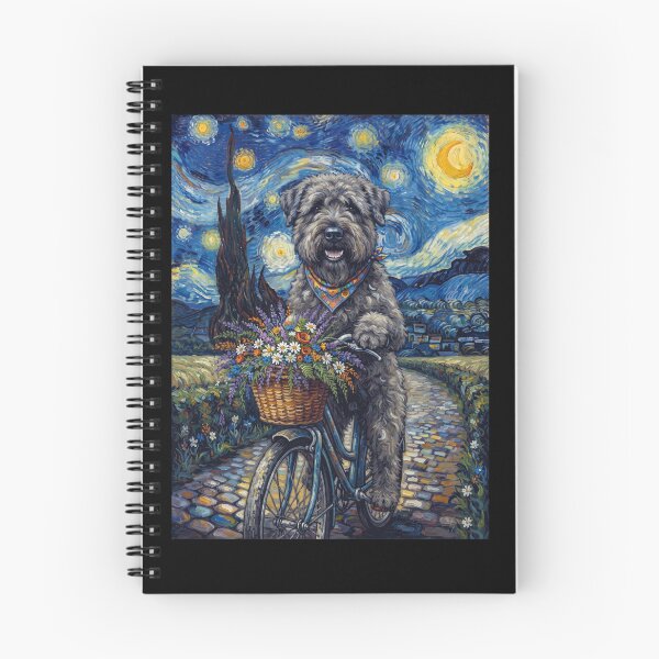 Item preview, Bouvier des Flandres Biking Bike Starry Night Van Gogh Art Dog Lover designed and sold by dian-rody-crest.