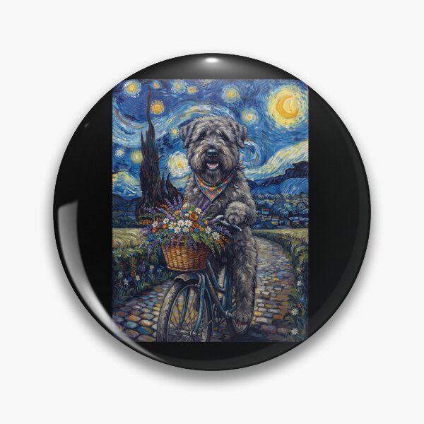 Item preview, Bouvier des Flandres Biking Bike Starry Night Van Gogh Art Dog Lover designed and sold by dian-rody-crest.