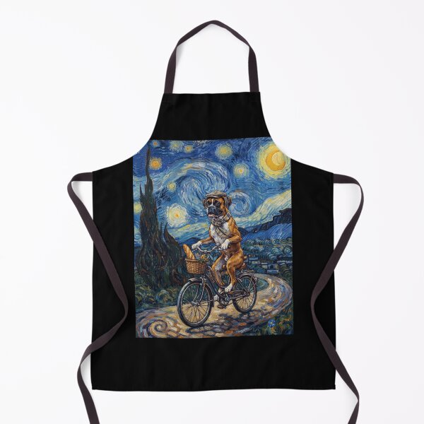 Item preview, Boxer Dog Biking Bike Starry Night Van Gogh Art Dog Lover designed and sold by dian-rody-crest.