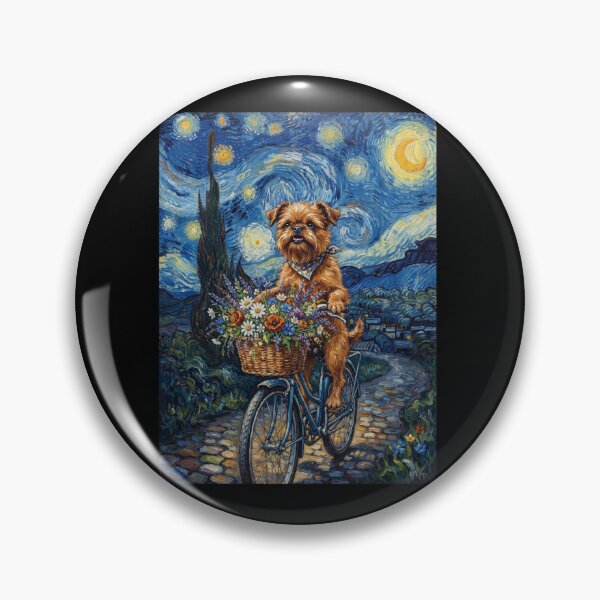 Item preview, Brussels Griffon Biking Bike Starry Night Van Gogh Art Dog Lover designed and sold by dian-rody-crest.