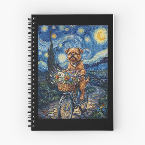 Item preview, Brussels Griffon Biking Bike Starry Night Van Gogh Art Dog Lover designed and sold by dian-rody-crest.