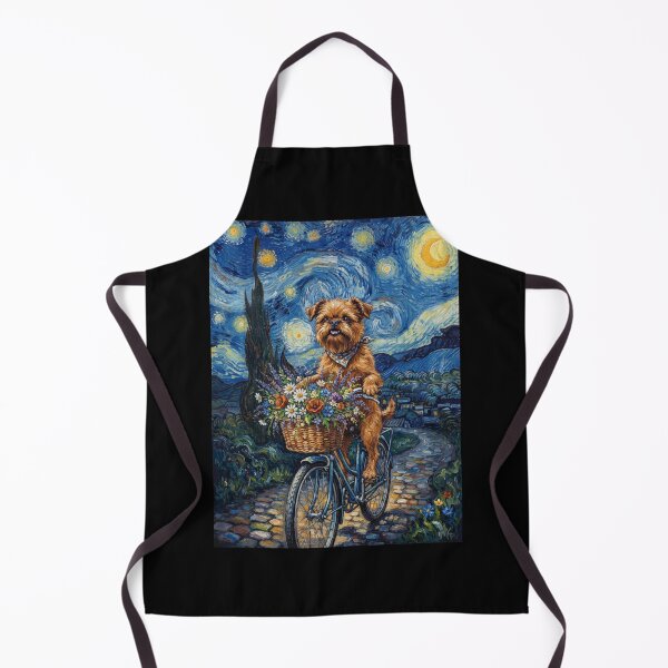 Item preview, Brussels Griffon Biking Bike Starry Night Van Gogh Art Dog Lover designed and sold by dian-rody-crest.