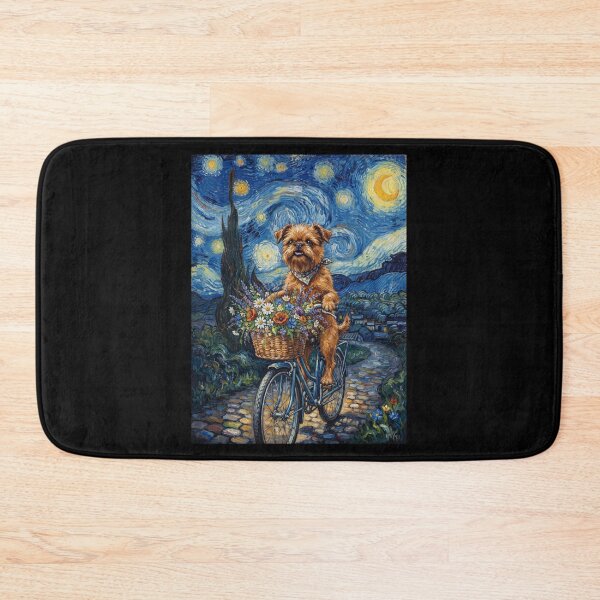 Item preview, Brussels Griffon Biking Bike Starry Night Van Gogh Art Dog Lover designed and sold by dian-rody-crest.