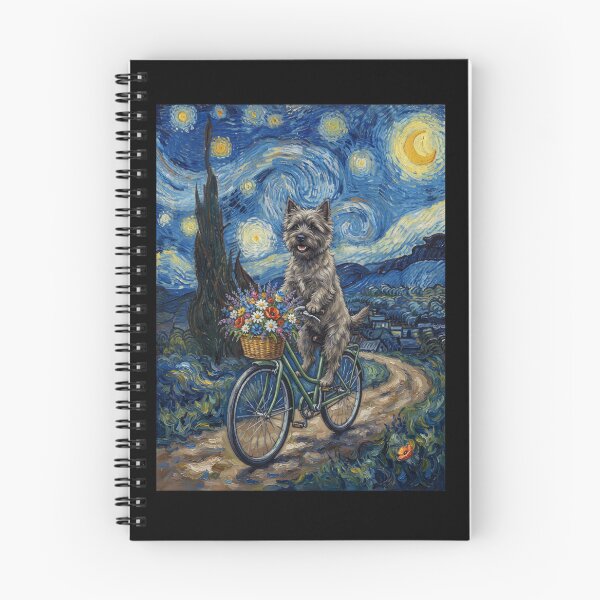Item preview, Cairn Terrier Biking Bike Starry Night Van Gogh Art Dog Lover designed and sold by dian-rody-crest.