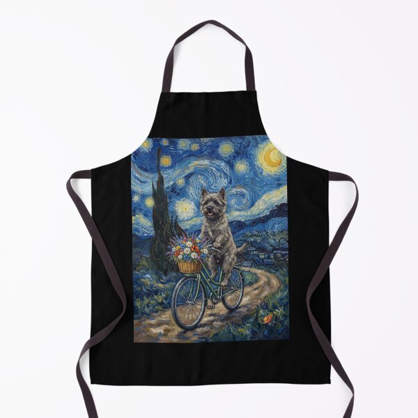 Item preview, Cairn Terrier Biking Bike Starry Night Van Gogh Art Dog Lover designed and sold by dian-rody-crest.